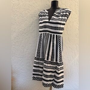 Cupshe Black and White Geometric Midi Dress